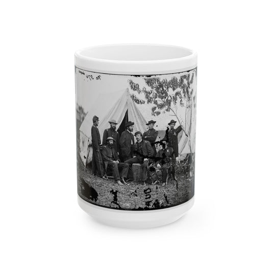 Bealeton, Virginia. Officers Of Signal Corps. Headquarters, Army Of The Potomac (U.S. Civil War) White Coffee Mug