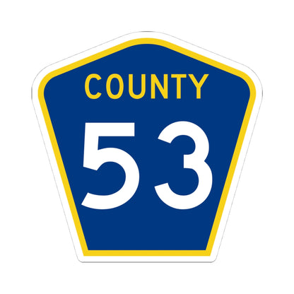 County 53 MN (Minnesota) (Road Sign) STICKER Vinyl Kiss-Cut Decal