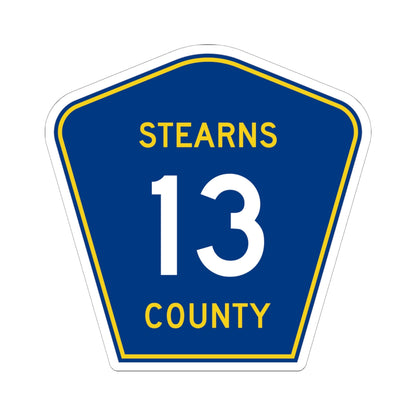 Stearns County Route 13 (Minnesota) (Road Sign) STICKER Vinyl Kiss-Cut Decal