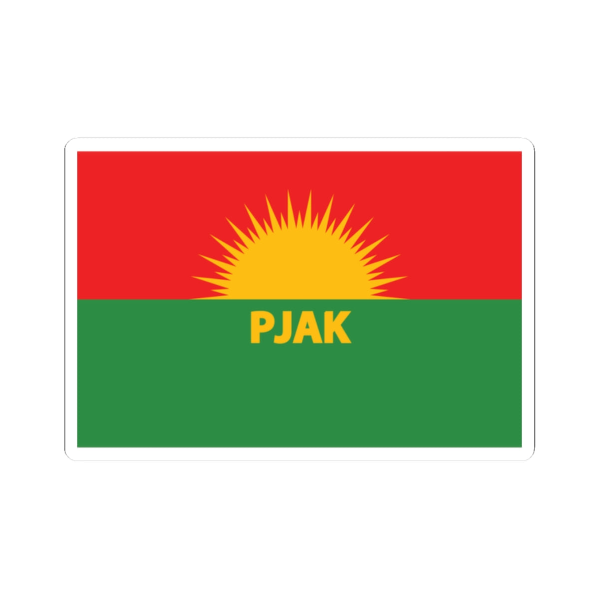 Flag of Partiya Jiyana Azad a Kurdistanê (Iran) STICKER Vinyl Kiss-Cut Decal