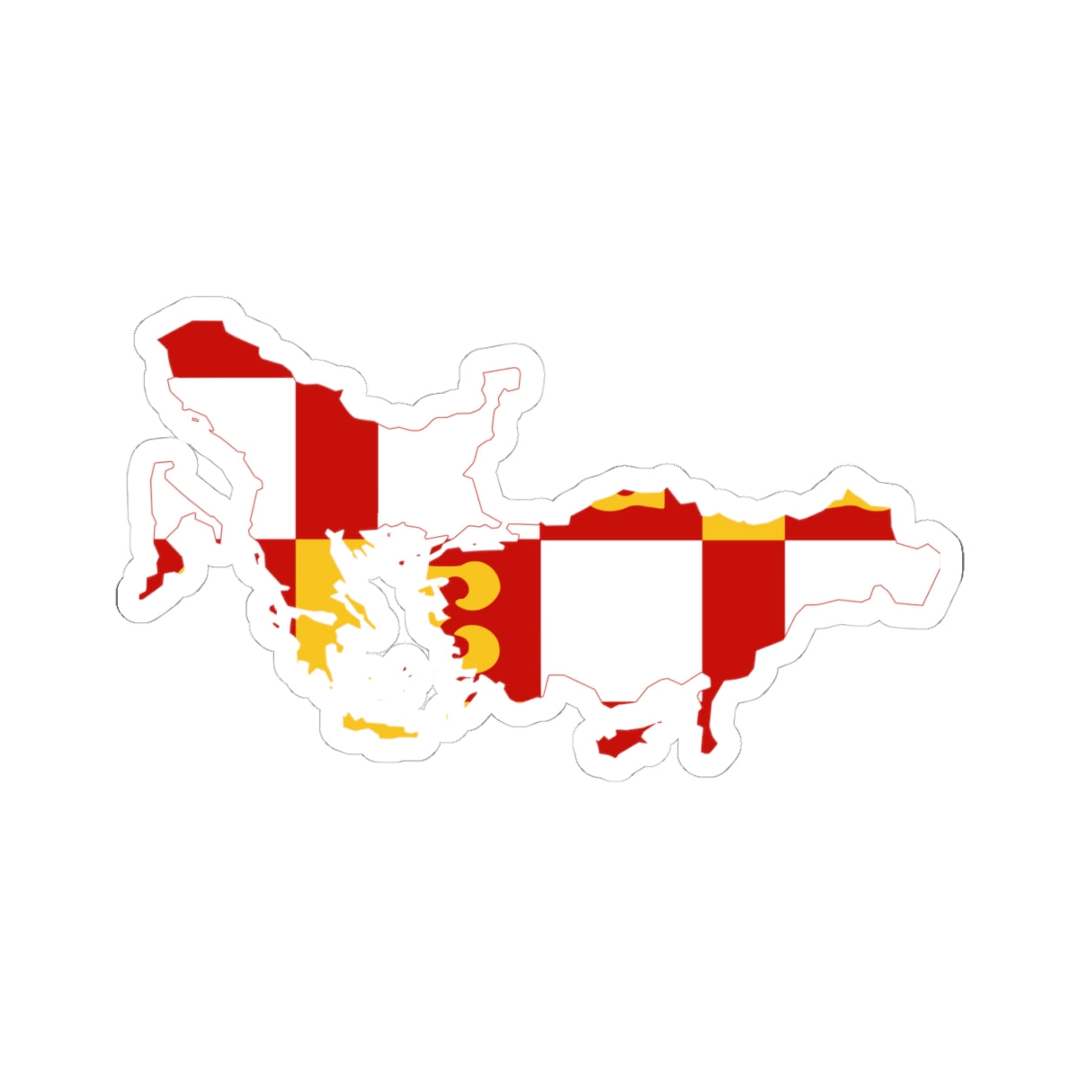 Flag-map of the Byzantine Empire (Greece) STICKER Vinyl Kiss-Cut Decal