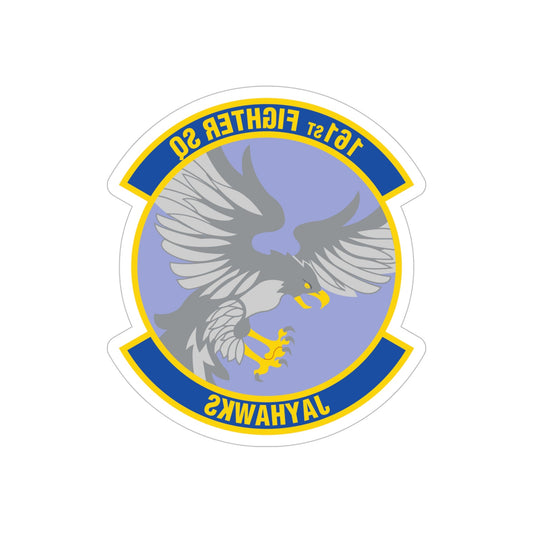 161 Fighter Squadron (U.S. Air Force) REVERSE PRINT Transparent STICKER-6" × 6"-The Sticker Space