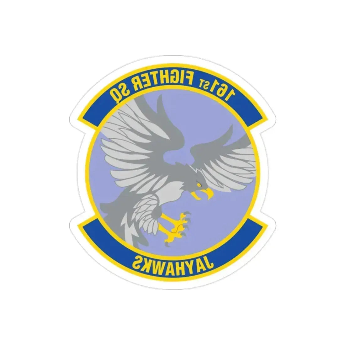 161 Fighter Squadron (U.S. Air Force) REVERSE PRINT Transparent Die-Cut STICKER 2 Inch Die-Cut Transparent - The Sticker Space