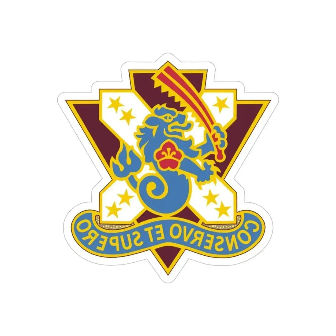 161 Medical Battalion (U.S. Army) REVERSE PRINT Transparent Die-Cut STICKER 5 Inch Die-Cut Transparent - The Sticker Space