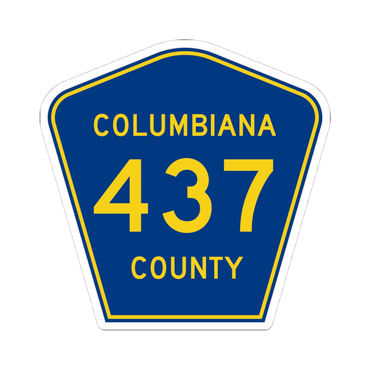 Columbiana County 437 (Ohio) (Road Sign) STICKER Vinyl Kiss-Cut Decal
