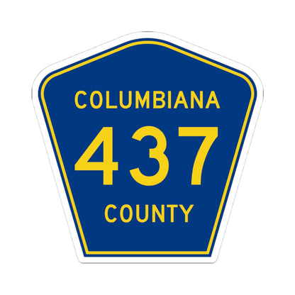 Columbiana County 437 (Ohio) (Road Sign) STICKER Vinyl Kiss-Cut Decal