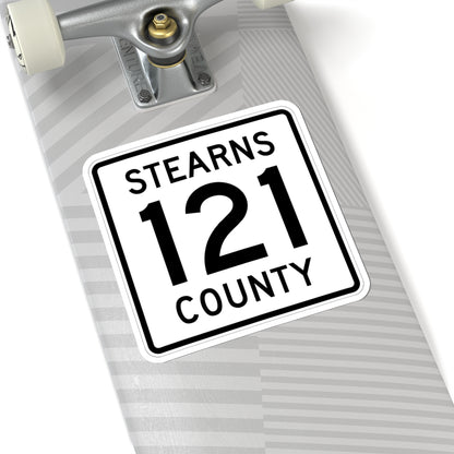 Stearns County Route 121 (Minnesota) (Road Sign) STICKER Vinyl Kiss-Cut Decal