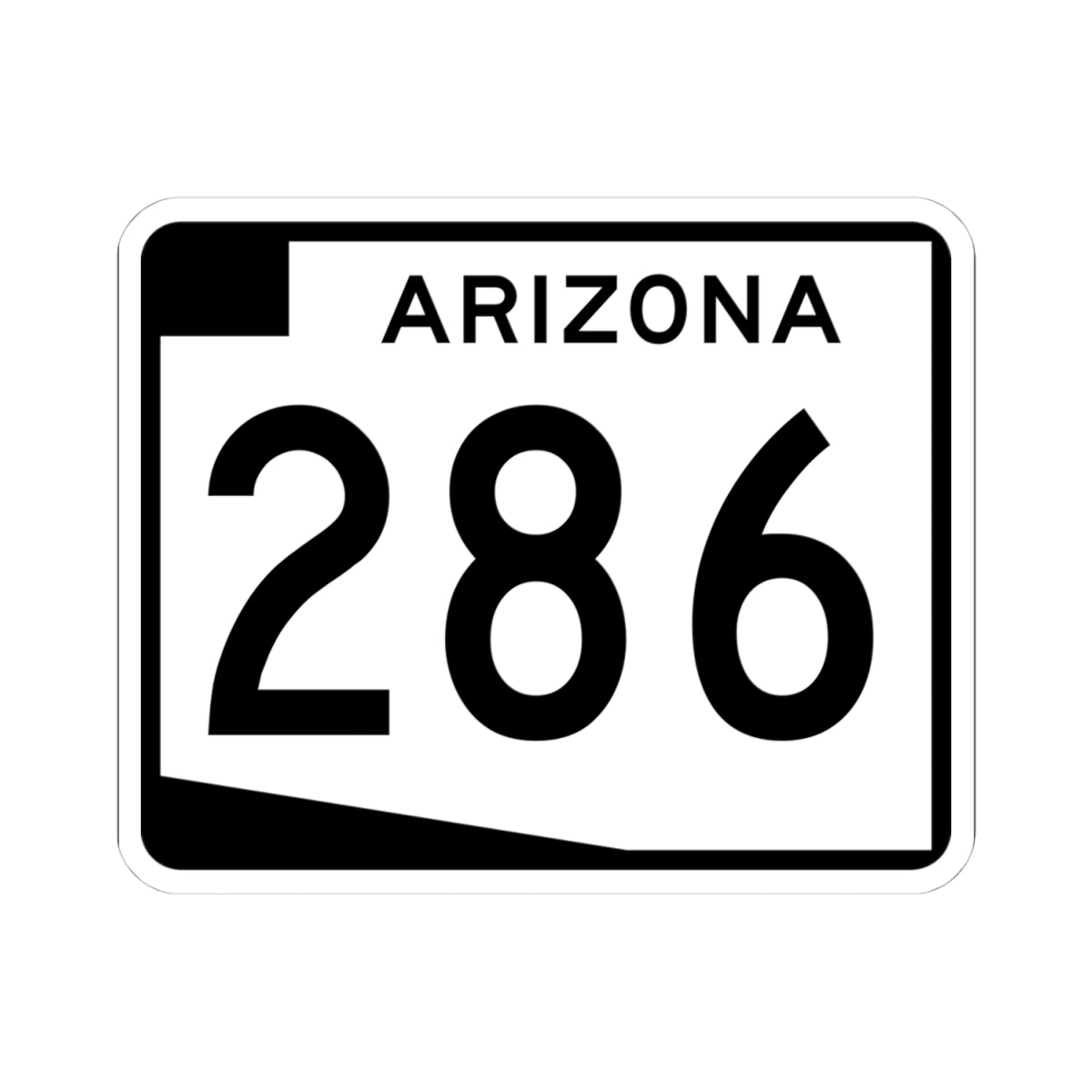 Arizona 286 (Arizona) (Road Sign) STICKER Vinyl Kiss-Cut Decal