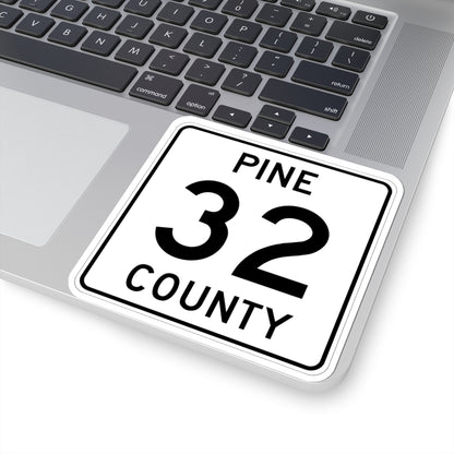 Pine County Route 32 MN (Minnesota) (Road Sign) STICKER Vinyl Kiss-Cut Decal