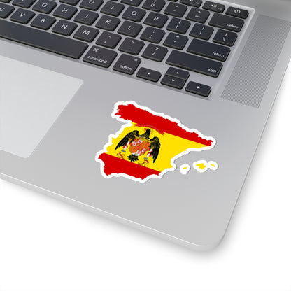 Flag-map of Spain 1977-1981 (Spain) STICKER Vinyl Kiss-Cut Decal