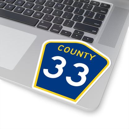 County 33 MN (Minnesota) (Road Sign) STICKER Vinyl Kiss-Cut Decal