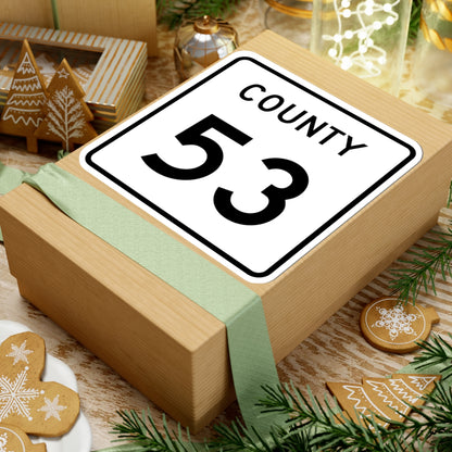 County 53 square (Minnesota) (Road Sign) STICKER Vinyl Kiss-Cut Decal