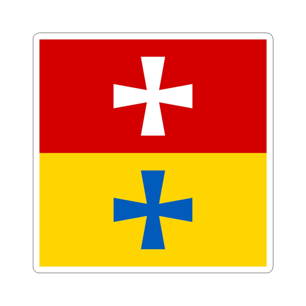 Rozhyshe flag (Ukraine) STICKER Vinyl Kiss-Cut Decal