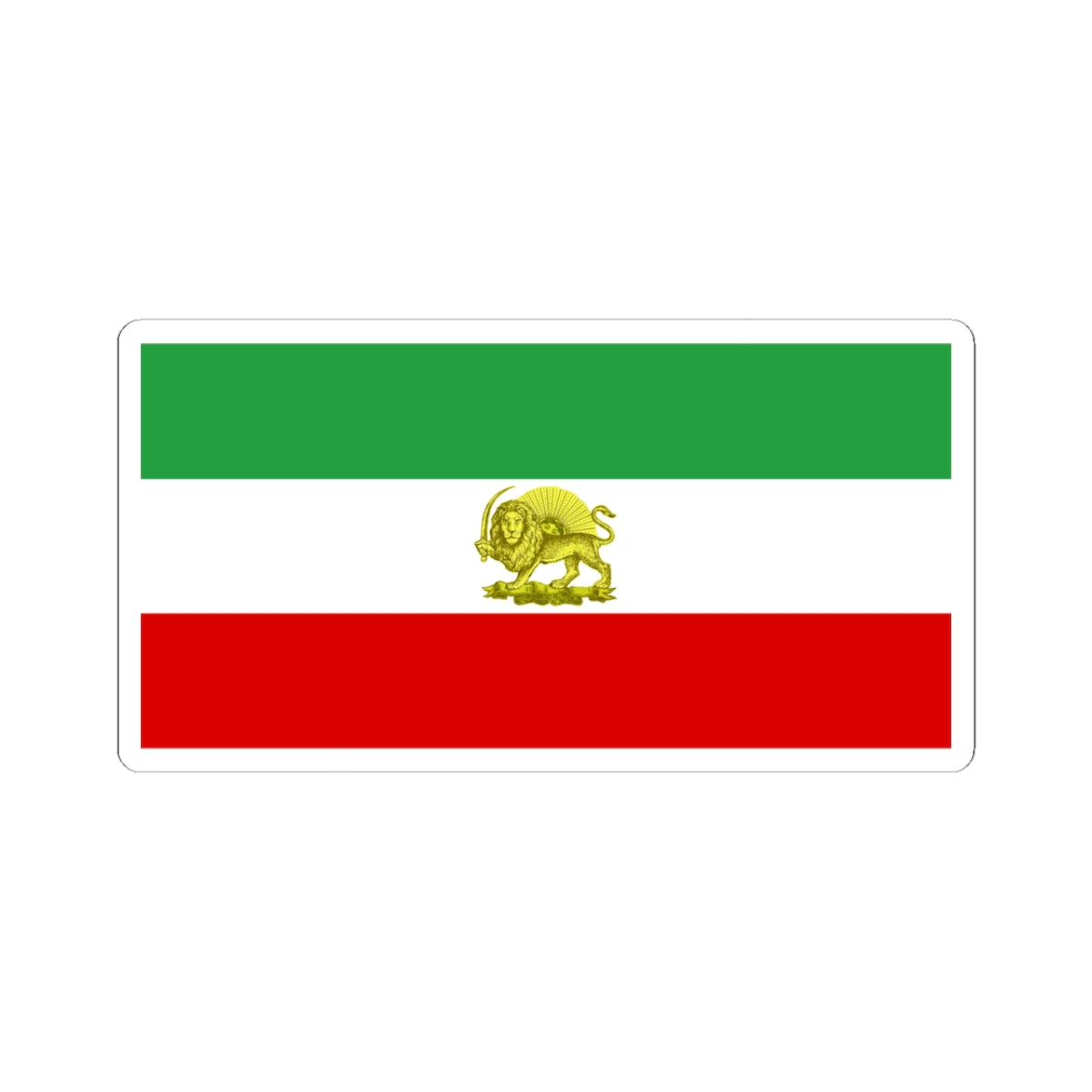 Post-constitutional Revolution State Flag of Persia (Iran) STICKER Vinyl Kiss-Cut Decal