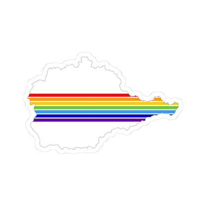 Flag-map of the Jewish Autonomous Oblast (Russia) STICKER Vinyl Kiss-Cut Decal