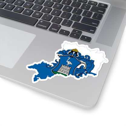 Flag-map of Vas County (Hungary) STICKER Vinyl Kiss-Cut Decal
