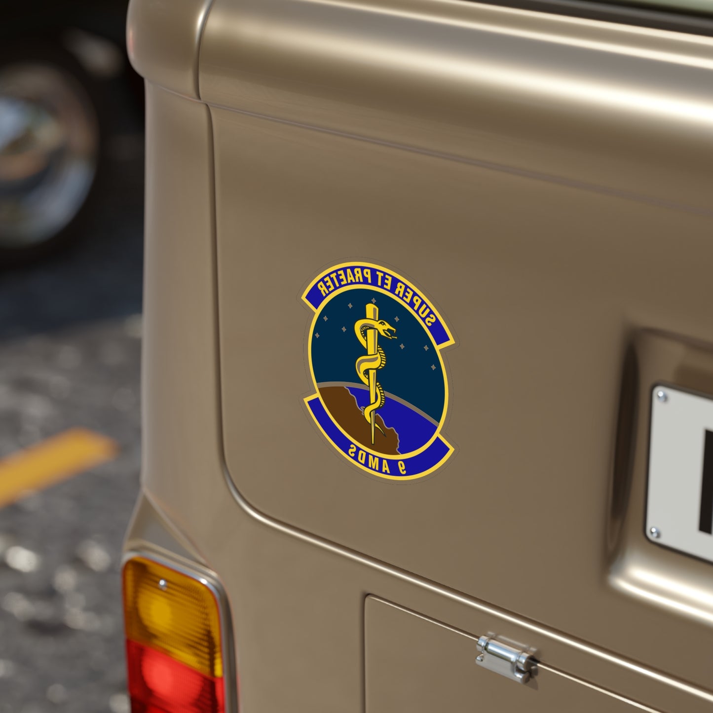 9th Aerospace Medicine Squadron (U.S. Air Force) REVERSE PRINT Transparent STICKER-The Sticker Space
