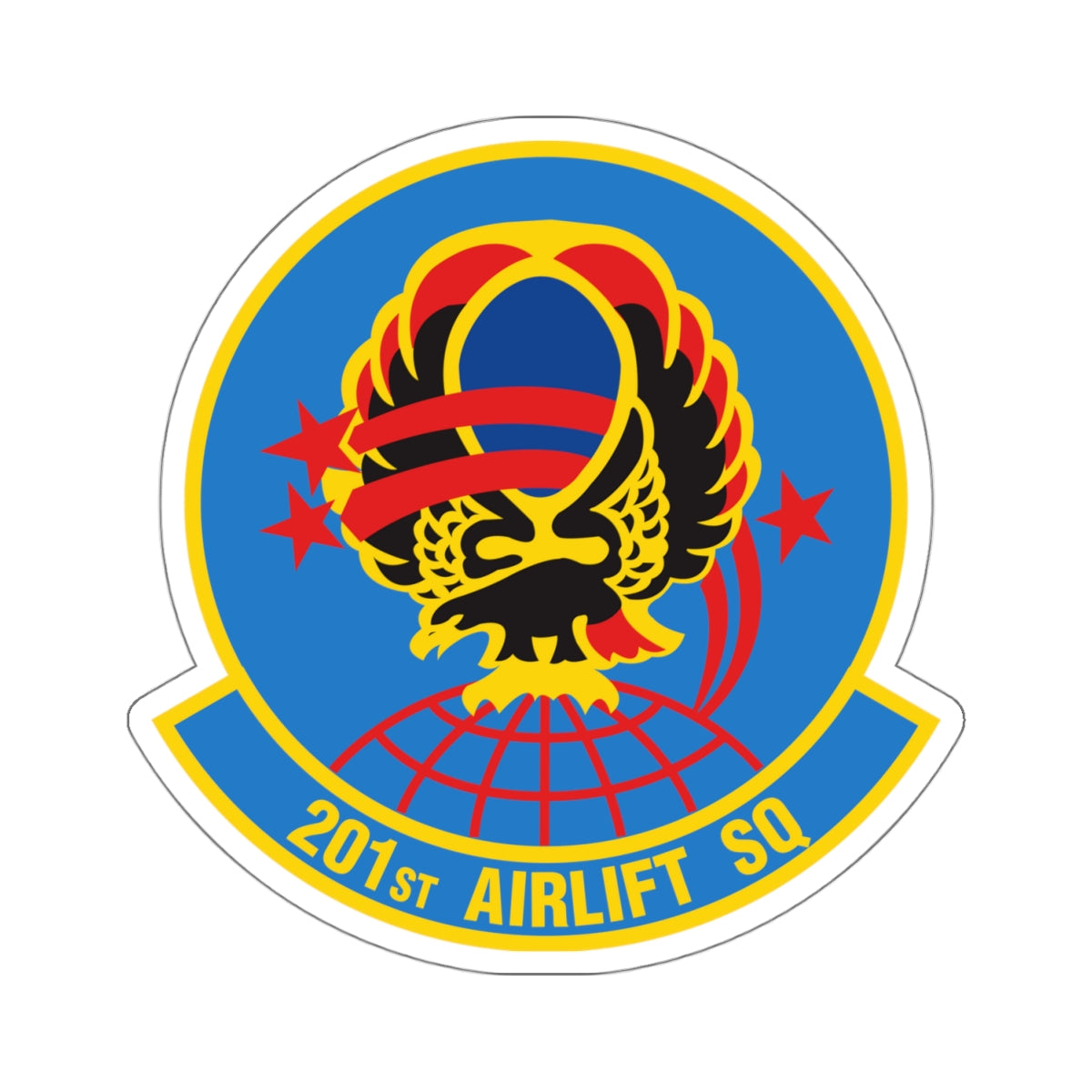 201 Airlift Squadron (U.S. Air Force) STICKER Vinyl Kiss-Cut Decal-4" × 4"-White-The Sticker Space