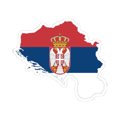 Flag-map of Greater Serbia (Serbia) STICKER Vinyl Kiss-Cut Decal