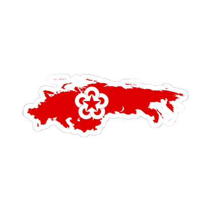 Flag-map of Comecon 1949-1961 (Russia) STICKER Vinyl Kiss-Cut Decal