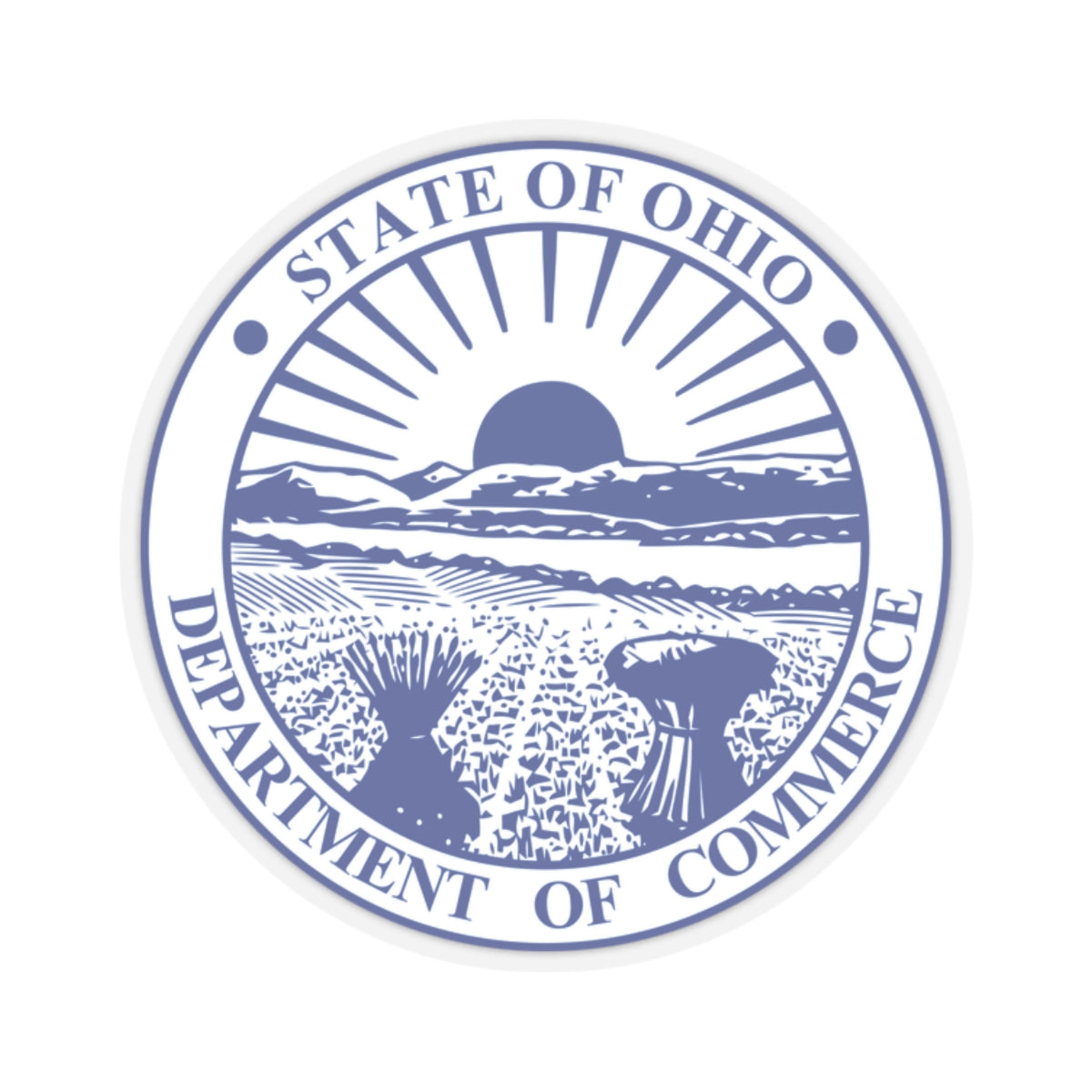 Seal of the Ohio Department of Commerce - STICKER Vinyl Kiss-Cut Decal