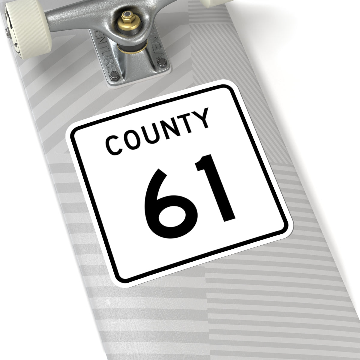 County 61 square (Minnesota) (Road Sign) STICKER Vinyl Kiss-Cut Decal