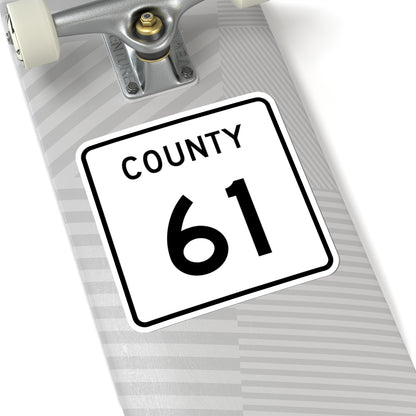 County 61 square (Minnesota) (Road Sign) STICKER Vinyl Kiss-Cut Decal