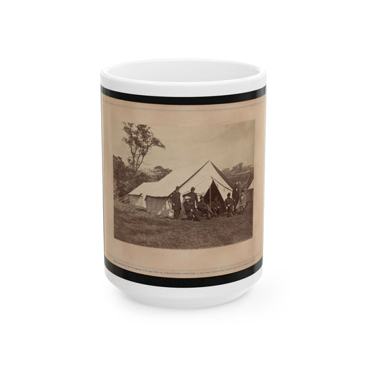 Gen. Randolph B. Marcy With Officers And Civilians At Army Of The Potomac Headquarters. Antietam, Md. (U.S. Civil War) White Coffee Mug