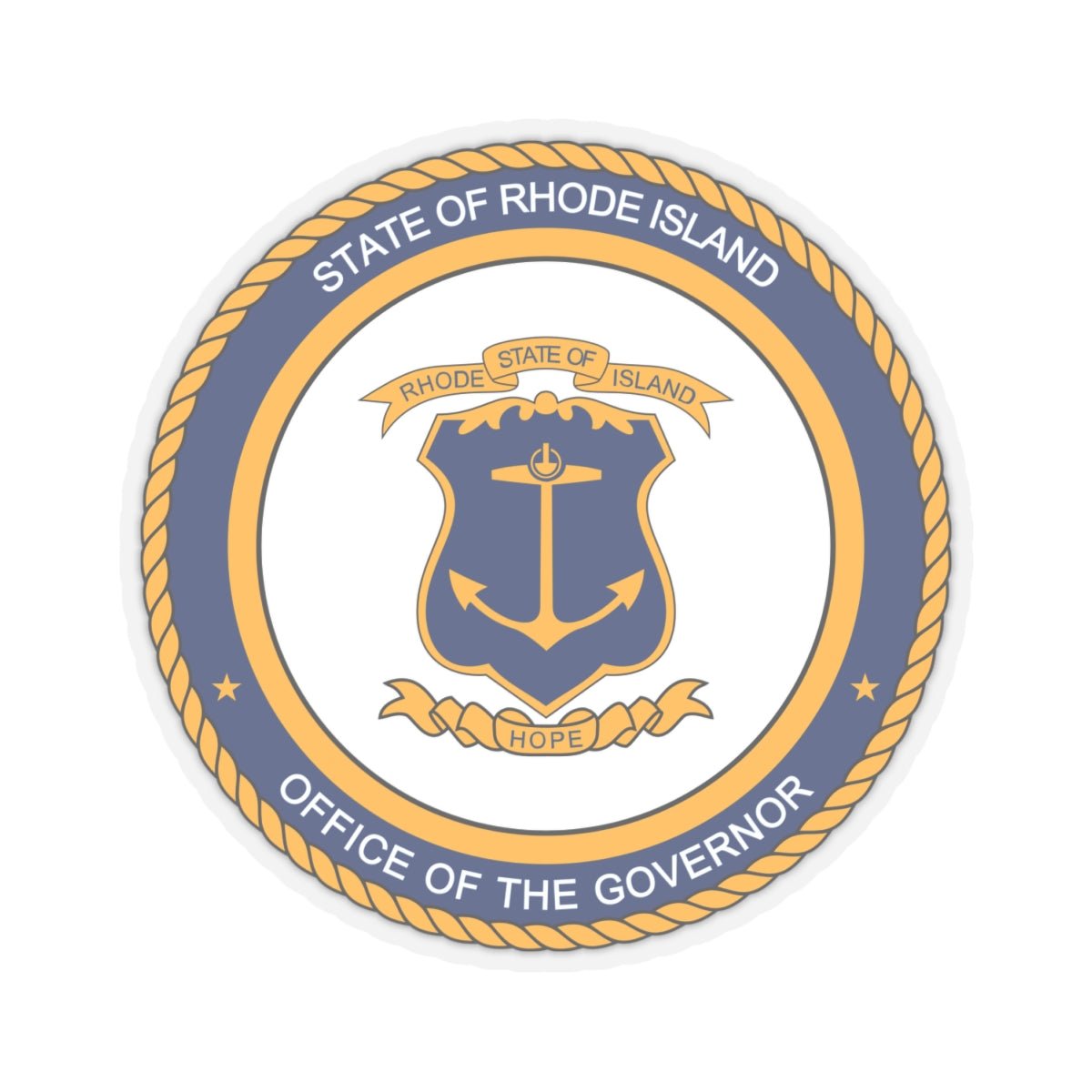 Seal of the Governor of Rhode sland - STICKER Vinyl Kiss-Cut Decal