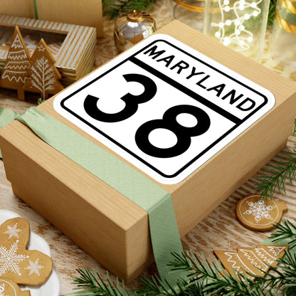 MD Route 38 (Maryland) (Road Sign) STICKER Vinyl Kiss-Cut Decal