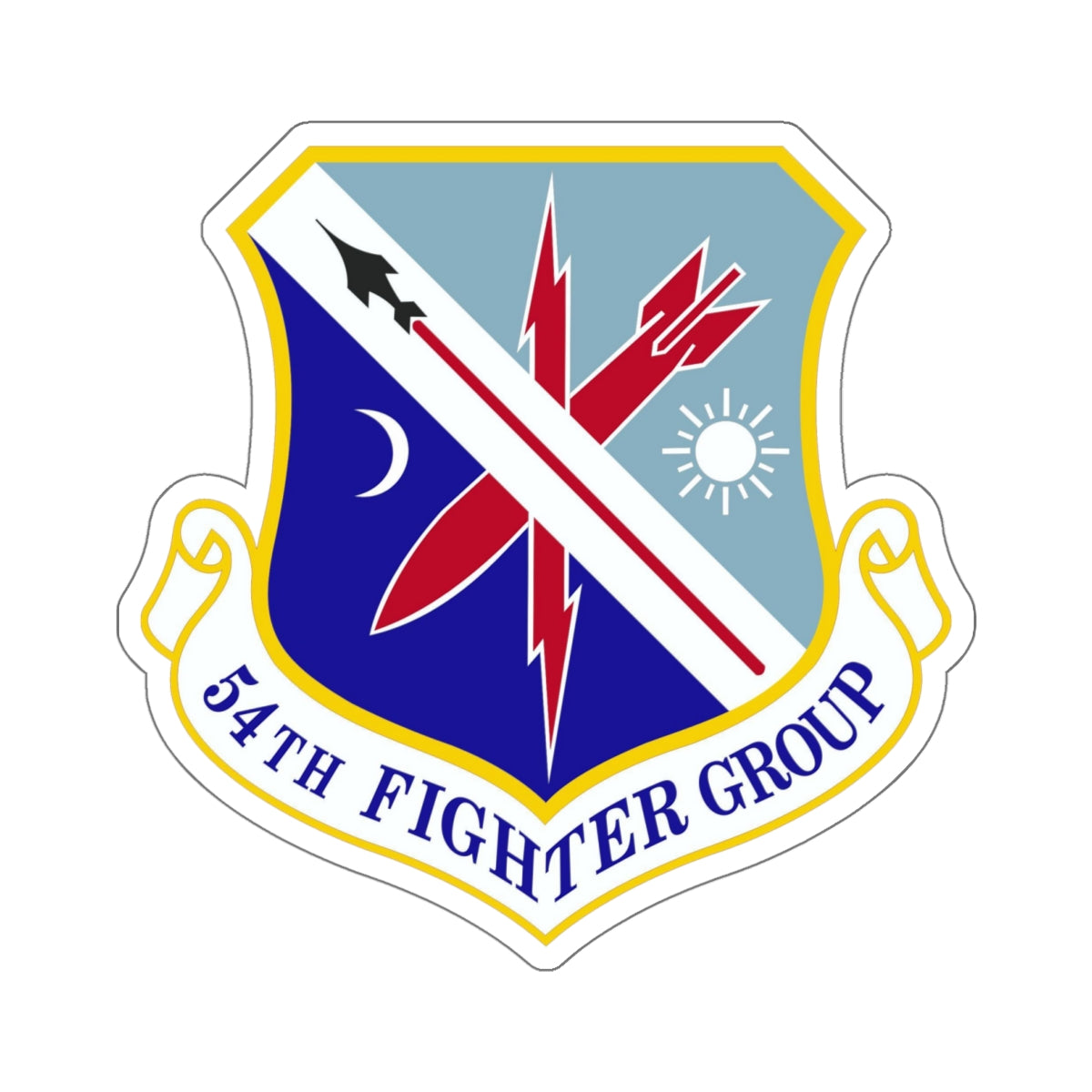 54th Fighter Group (U.S. Air Force) STICKER Vinyl Kiss-Cut Decal-6 Inch-White-The Sticker Space