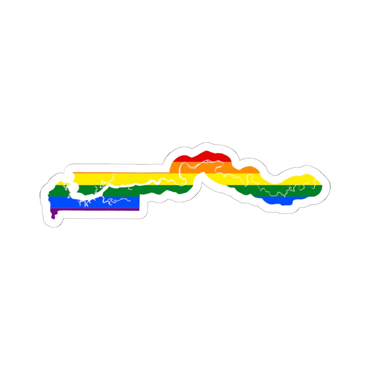 LGBT flag map of The Gambia (Gambia) STICKER Vinyl Kiss-Cut Decal