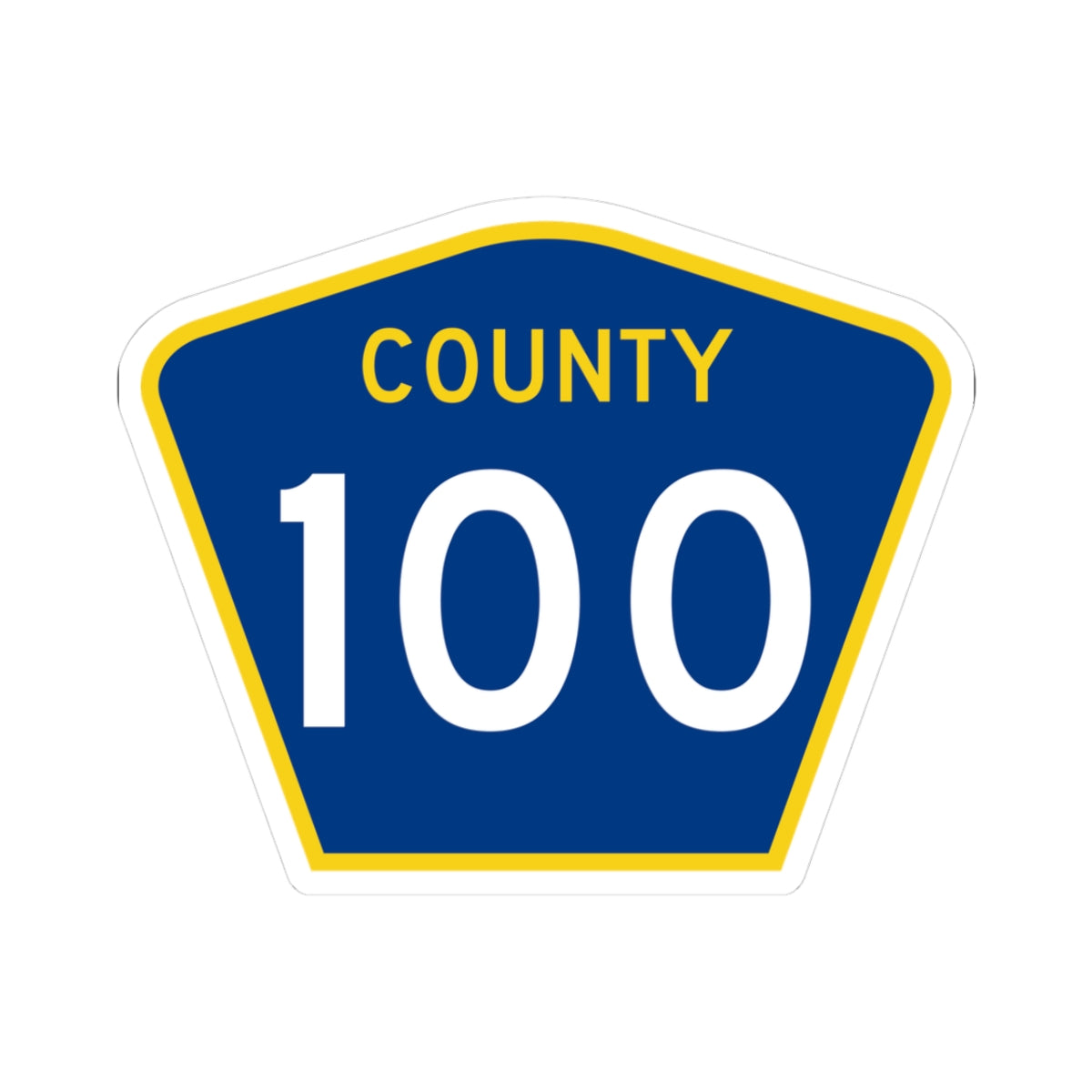 County 100 MN (Minnesota) (Road Sign) STICKER Vinyl Kiss-Cut Decal