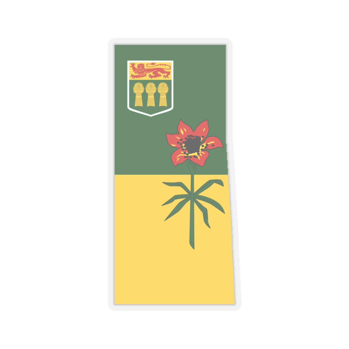 Flag-map of Saskatchewan (Canada) STICKER Vinyl Kiss-Cut Decal