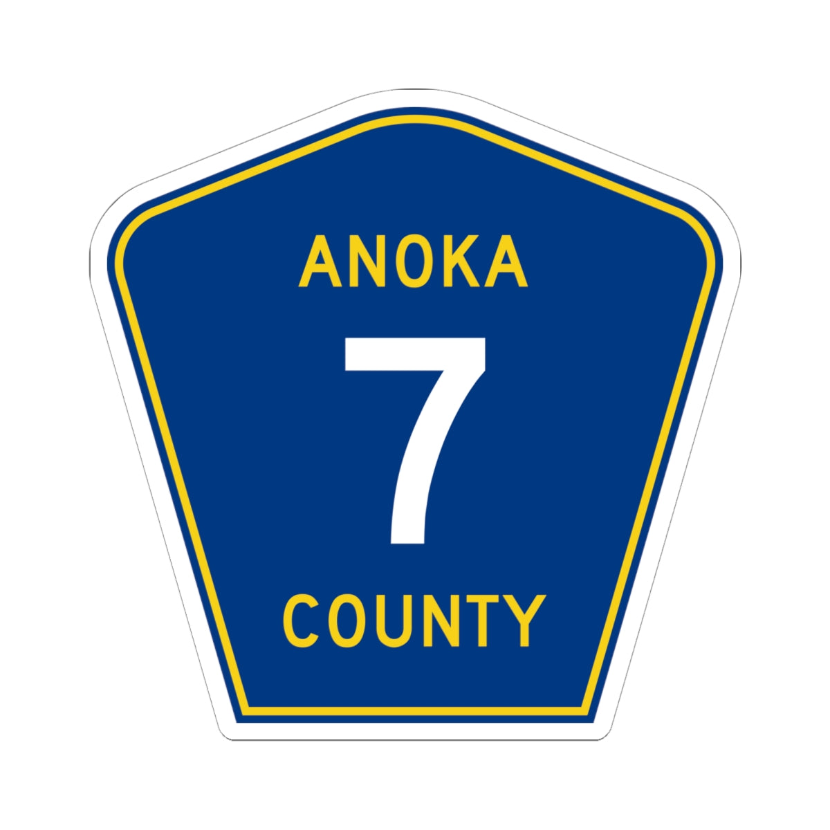 Anoka County 7 (Minnesota) (Road Sign) STICKER Vinyl Kiss-Cut Decal