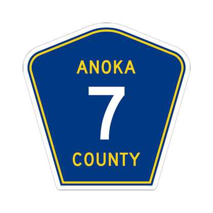 Anoka County 7 (Minnesota) (Road Sign) STICKER Vinyl Kiss-Cut Decal