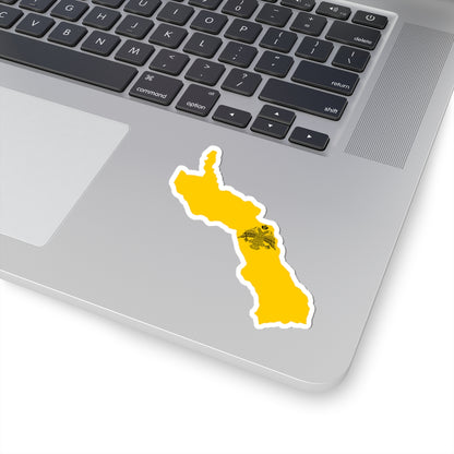 Flag-map of Mount Athos de facto (Greece) STICKER Vinyl Kiss-Cut Decal