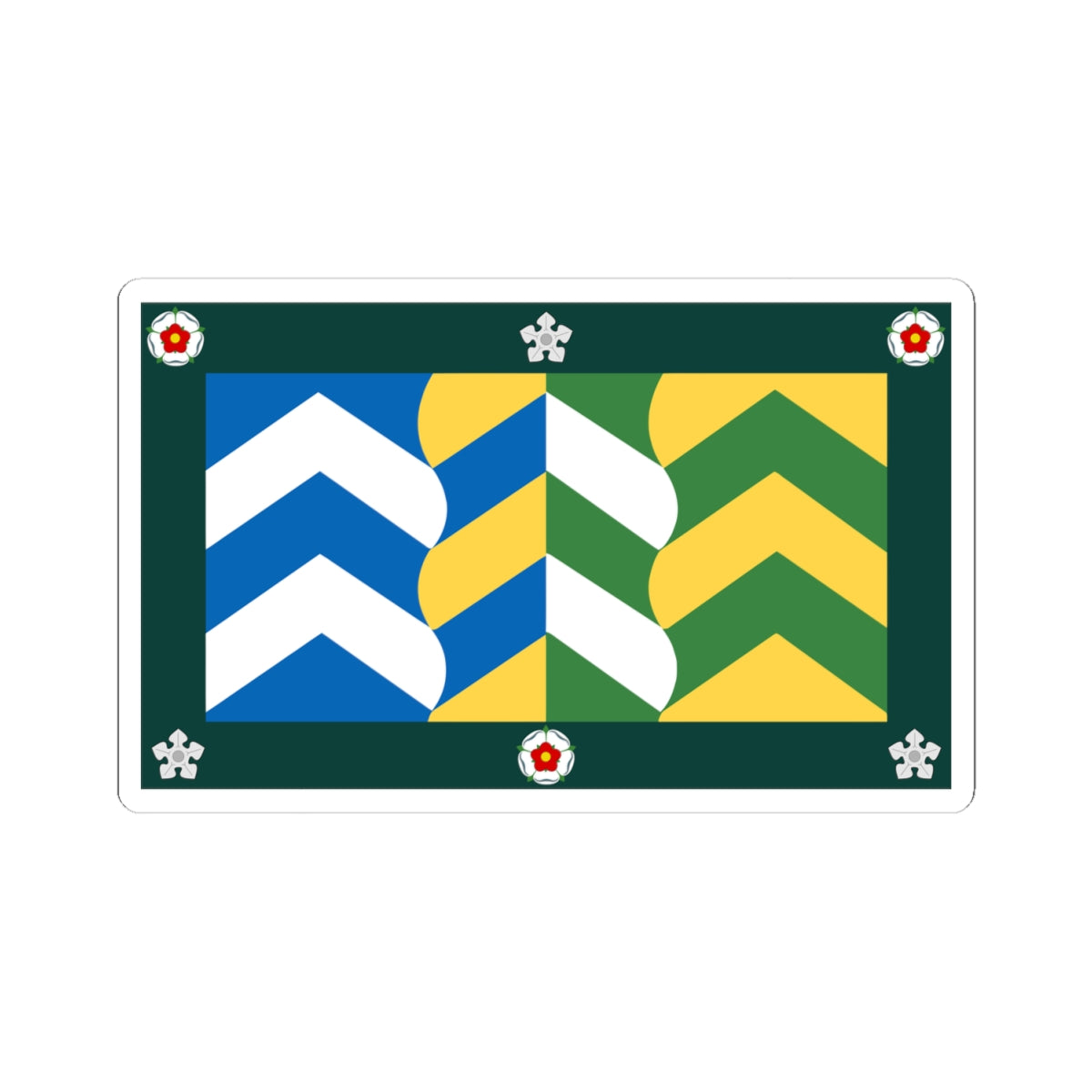 County Flag of Cumbria (England) STICKER Vinyl Kiss-Cut Decal