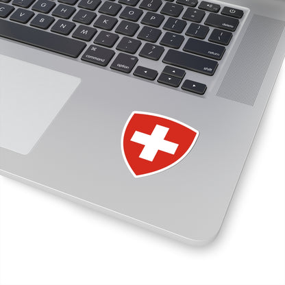 Swiss Federal CoA triangular (Switzerland) (Coat of Arms) STICKER Vinyl Kiss-Cut Decal