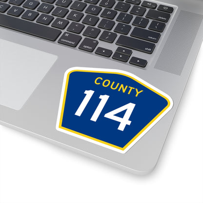 County 114 MN (Minnesota) (Road Sign) STICKER Vinyl Kiss-Cut Decal