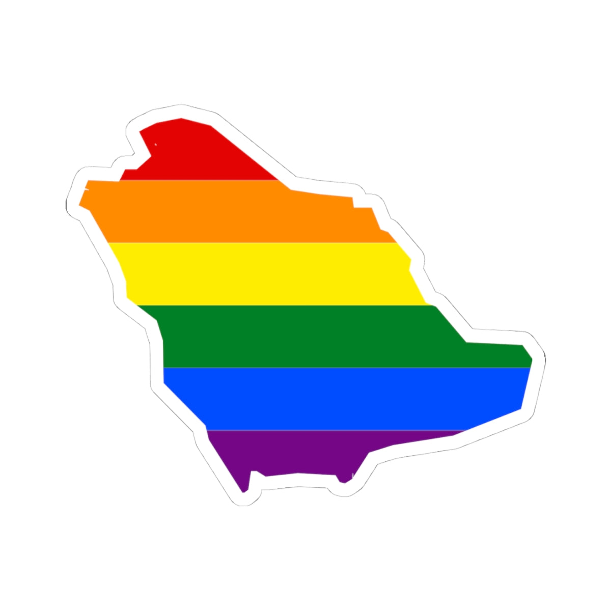 LGBT flag map of Saudi Arabia (Saudi Arabia) STICKER Vinyl Kiss-Cut Decal