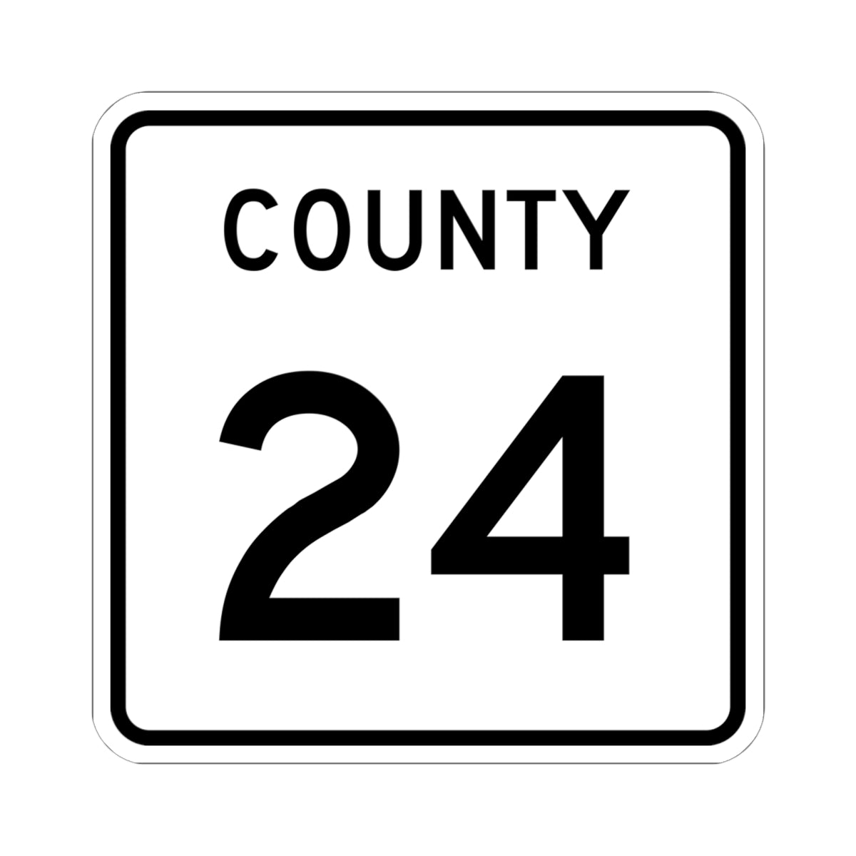 County 24 square (Minnesota) (Road Sign) STICKER Vinyl Kiss-Cut Decal