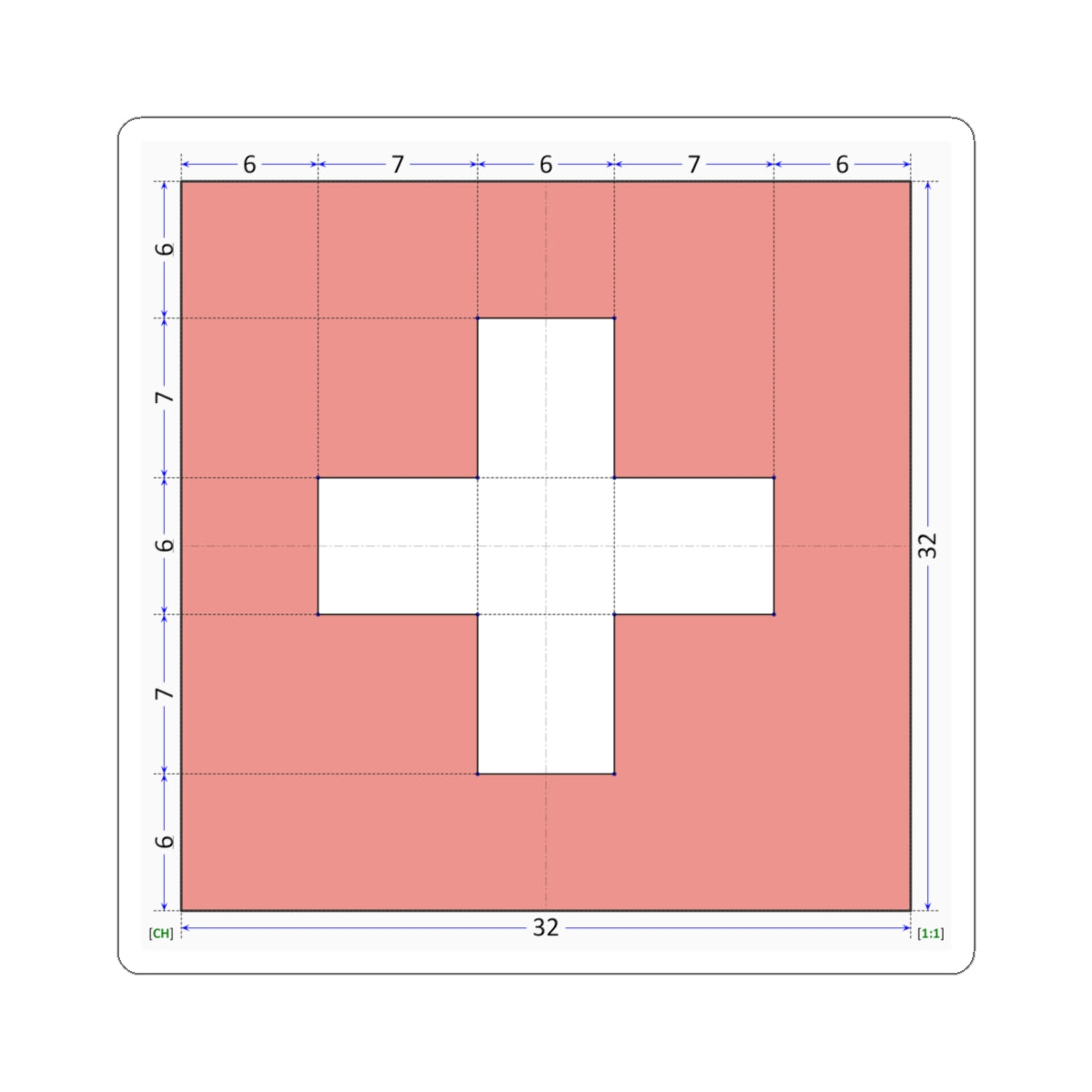 Flag of Switzerland construction sheet (Switzerland) STICKER Vinyl Kiss-Cut Decal