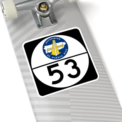 PR old toll road 53 (Puerto Rico) (Road Sign) STICKER Vinyl Kiss-Cut Decal