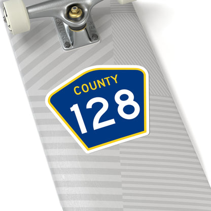 County 128 MN (Minnesota) (Road Sign) STICKER Vinyl Kiss-Cut Decal