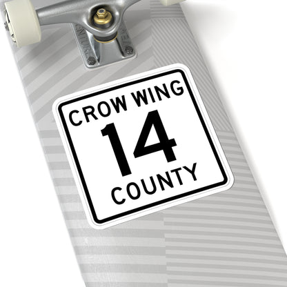 Crow Wing County 14 (Minnesota) (Road Sign) STICKER Vinyl Kiss-Cut Decal