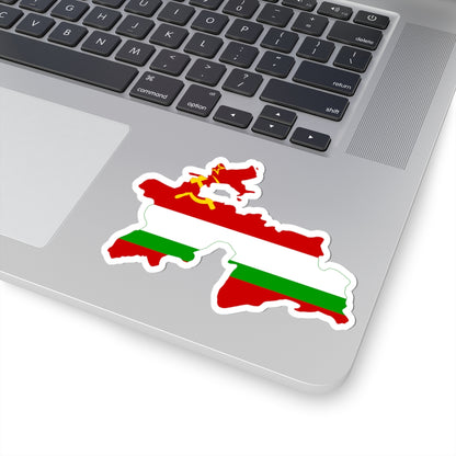 Flag map of the Tajik SSR 1953-1991 Flag map of Tajikistan 19911992 (Tajikistan) STICKER Vinyl Kiss-Cut Decal