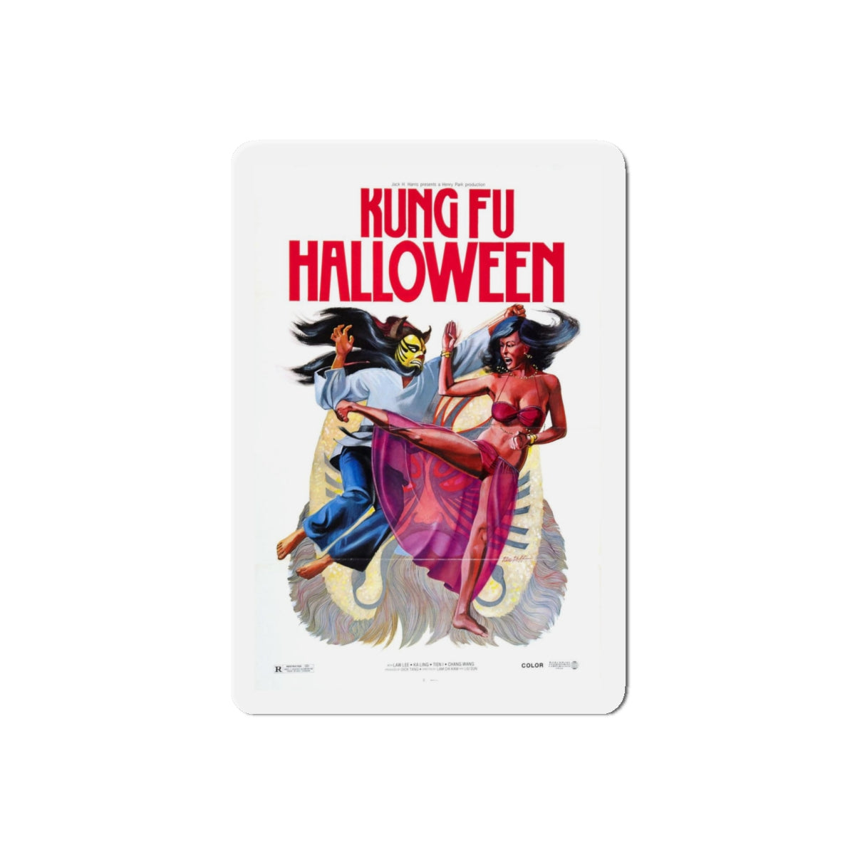 KUNG FU HALLOWEEN 1977 Movie Poster - Refrigerator Magnet-6" × 6"-The Sticker Space