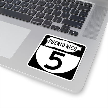 PR old 5 (Puerto Rico) (Road Sign) STICKER Vinyl Kiss-Cut Decal