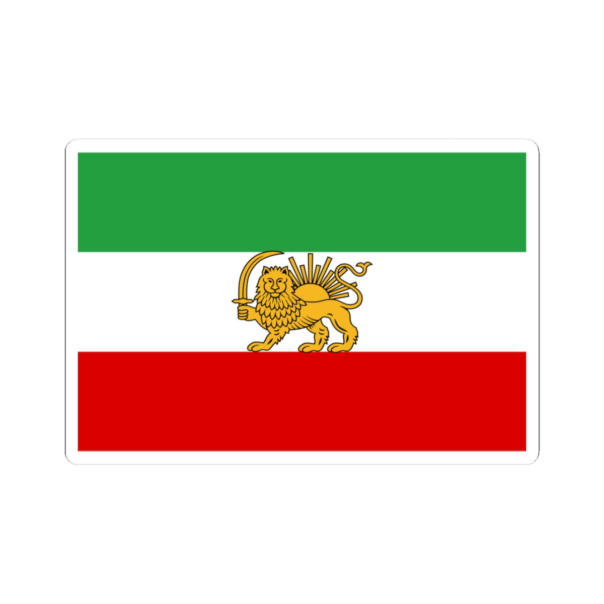 State flag of Iran 1933-1964 3-2 (Iran) STICKER Vinyl Kiss-Cut Decal